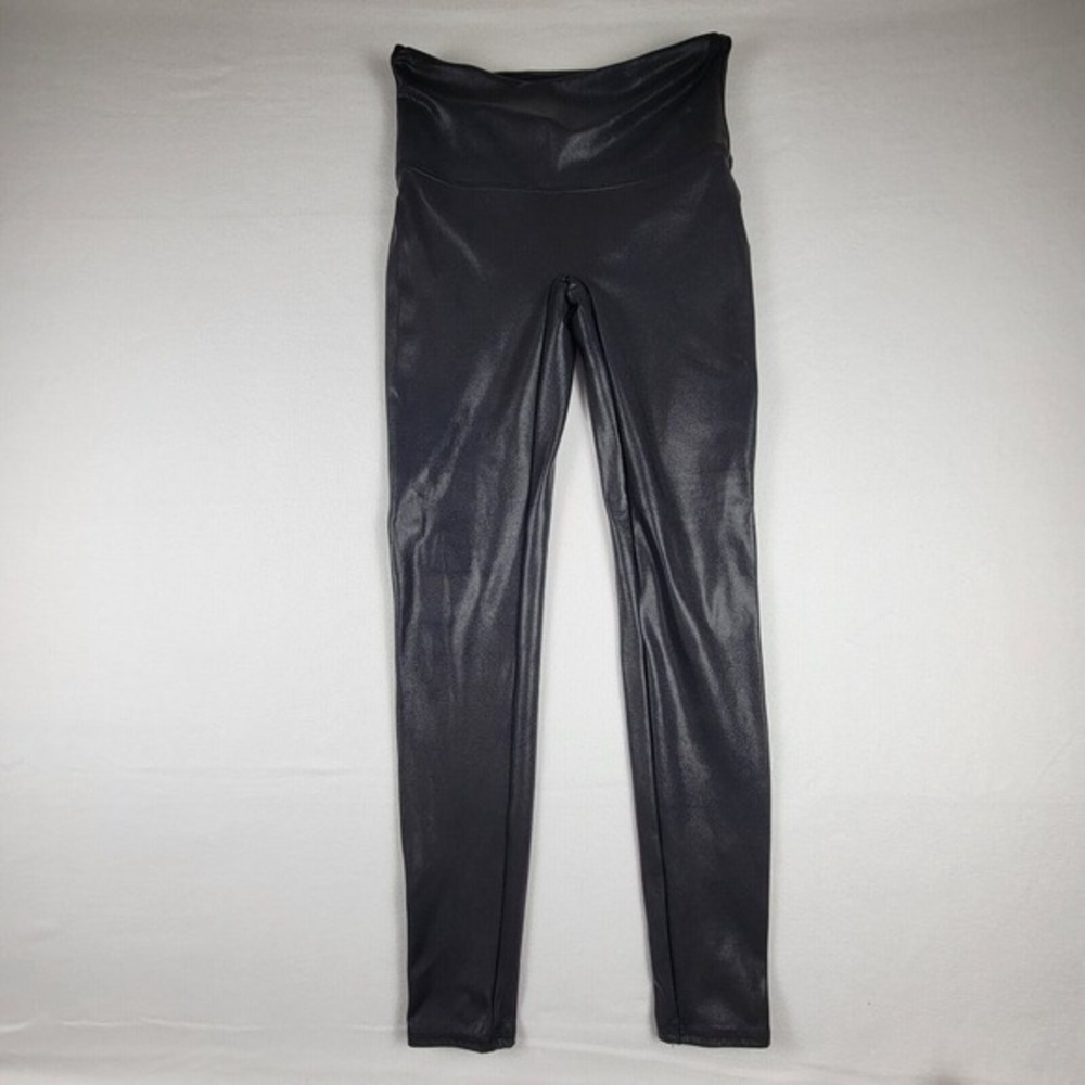 SPANX Faux Leather Leggings Womens Size‎ Large Black